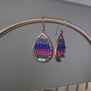 Colorful Beaded Teardrop Earrings